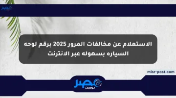 الاستعلام عن مخالفات المرور 2025 برقم لوحة السيارة بسهولة عبر الإنترنت